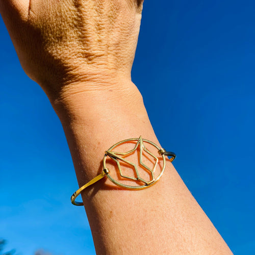 Gold Fox Bangle on Wrist