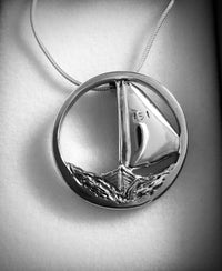 Commissioned Silver sailing boat pendant