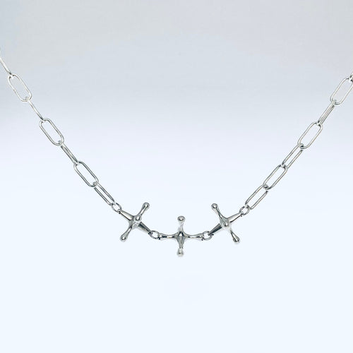 sterling silver triple jack chain necklace