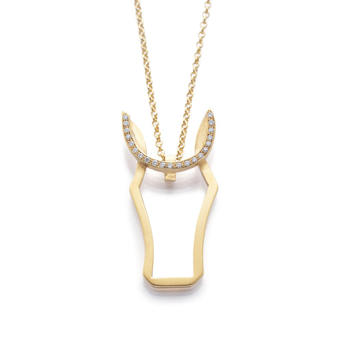 Diamonds and Gold Horse Pendant