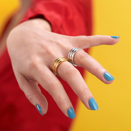 Concentric Circles Ring-These are as close to 'handmade to perfection' as you can get. The concentric circles reflect the concept of following your own path. A slick and minimalist design, they complement daytime and evening outfits with a bold statement of contemporary style design. Available in sterling silver, dipped gold or 9ct 18 ct gold. As the market price of gold varies, please DM for today’s price with no obligation to purchase.-Vanessa Ree