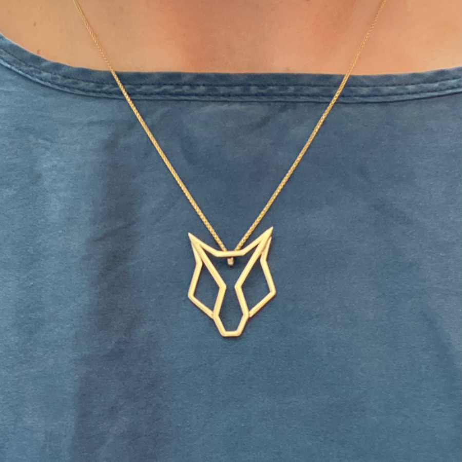 14ct gold fox pendant