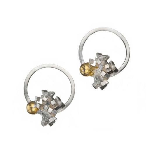 Demi Cluster Earrings Sterling Silver & 22ct Gold