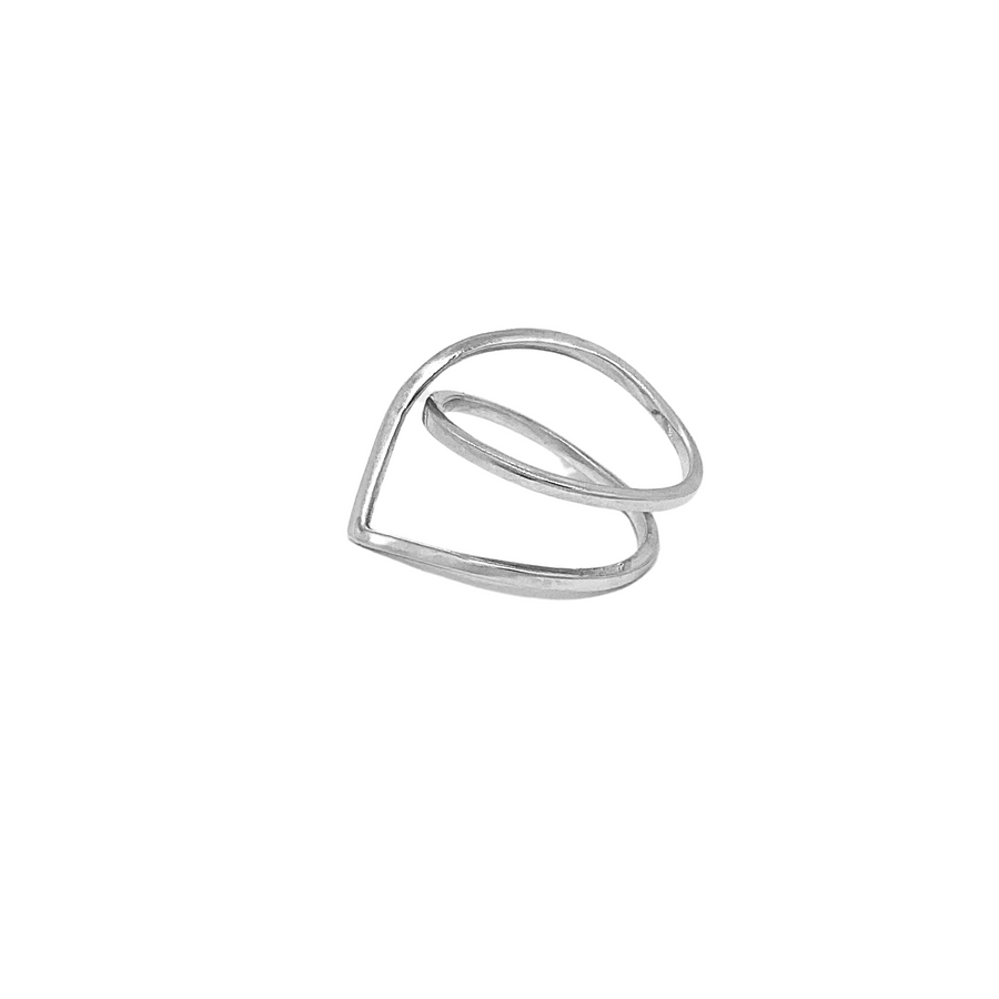 silver double twist ring minimalsit ring