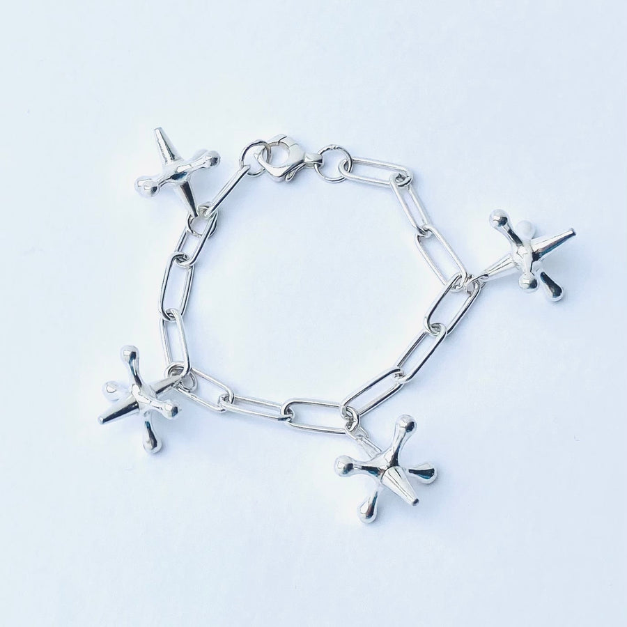 urban play silver bracelet with four charms