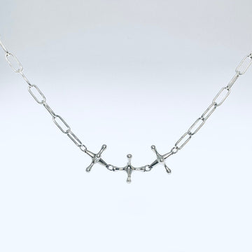 sterling silver triple jack chain necklace