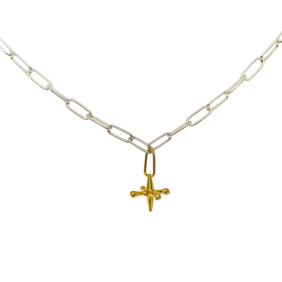 urban play two tone gold silver pendant necklace