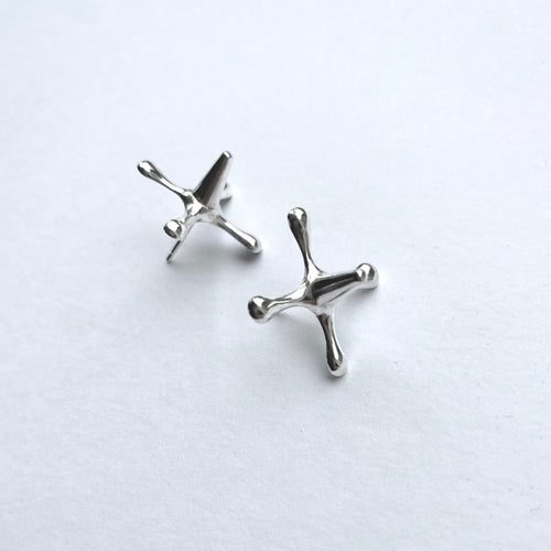 sterling silver star shaped earrings jack childs toy handmade in ireland