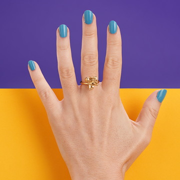 contemporary handcrafted cluster ring in gold -  adversity collection by Vanessa Ree 