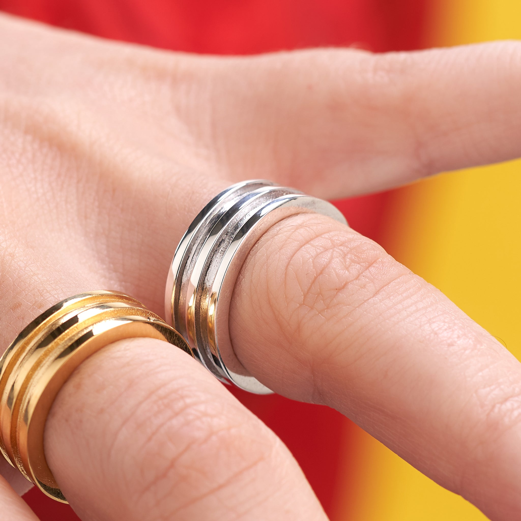 Concentric Circles Gold & Silver Ring - Unique Jewellery – Vanessa Ree