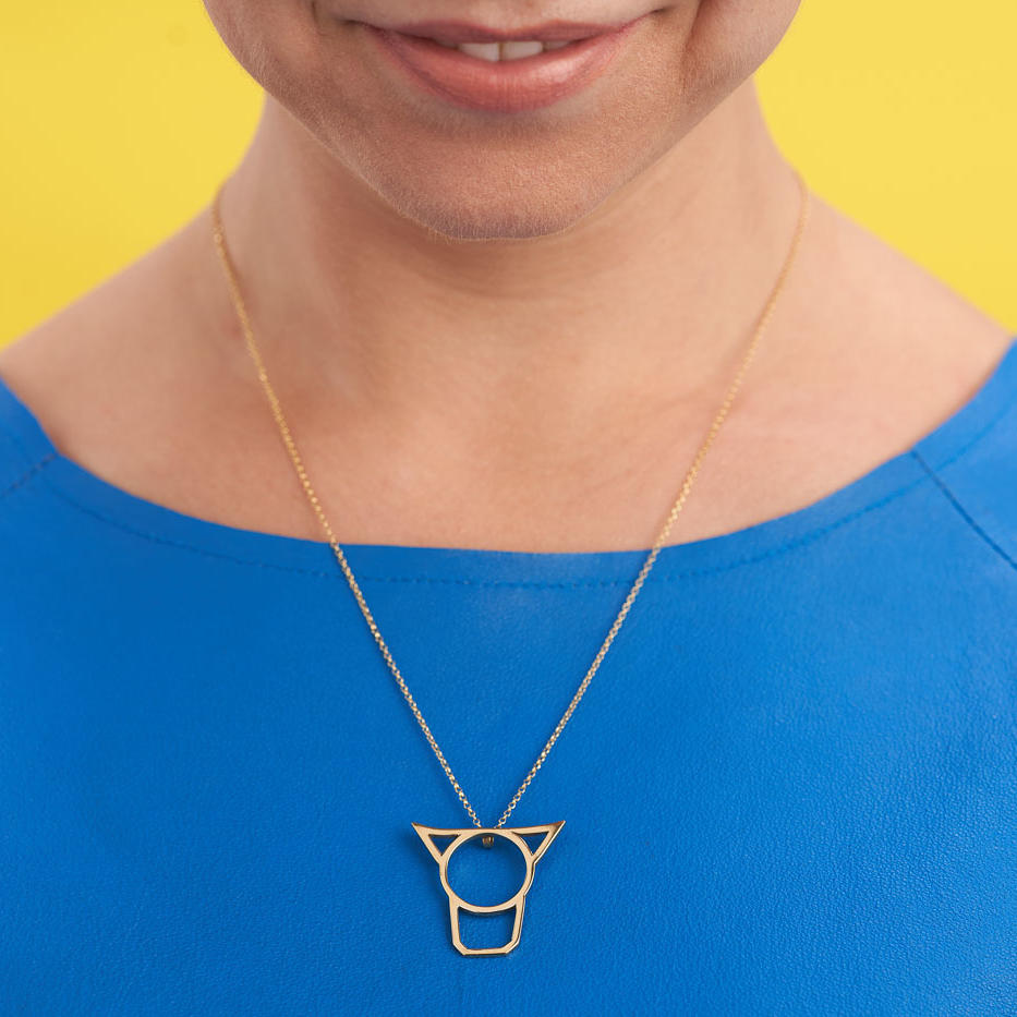 gold cow pendant